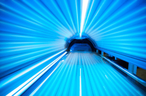 can you use outdoor tanning lotion in a tanning bed?