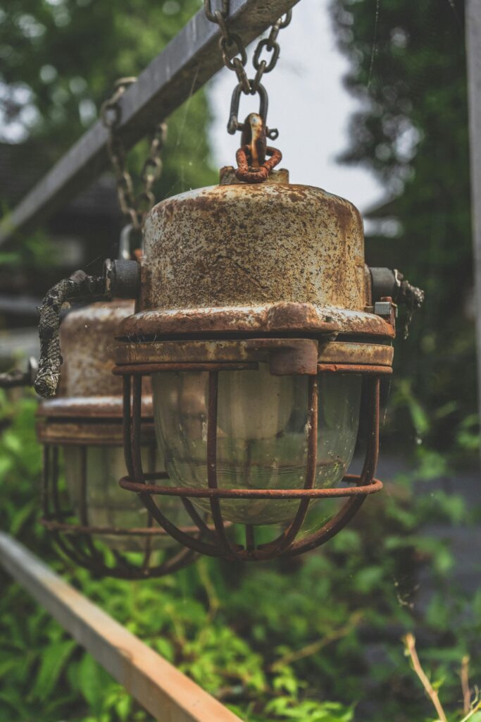 using  clean outdoor metal light fixtures