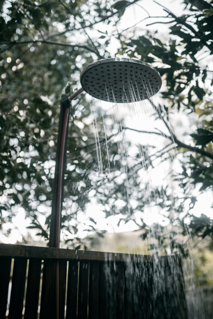 installing outdoor shower with hot water