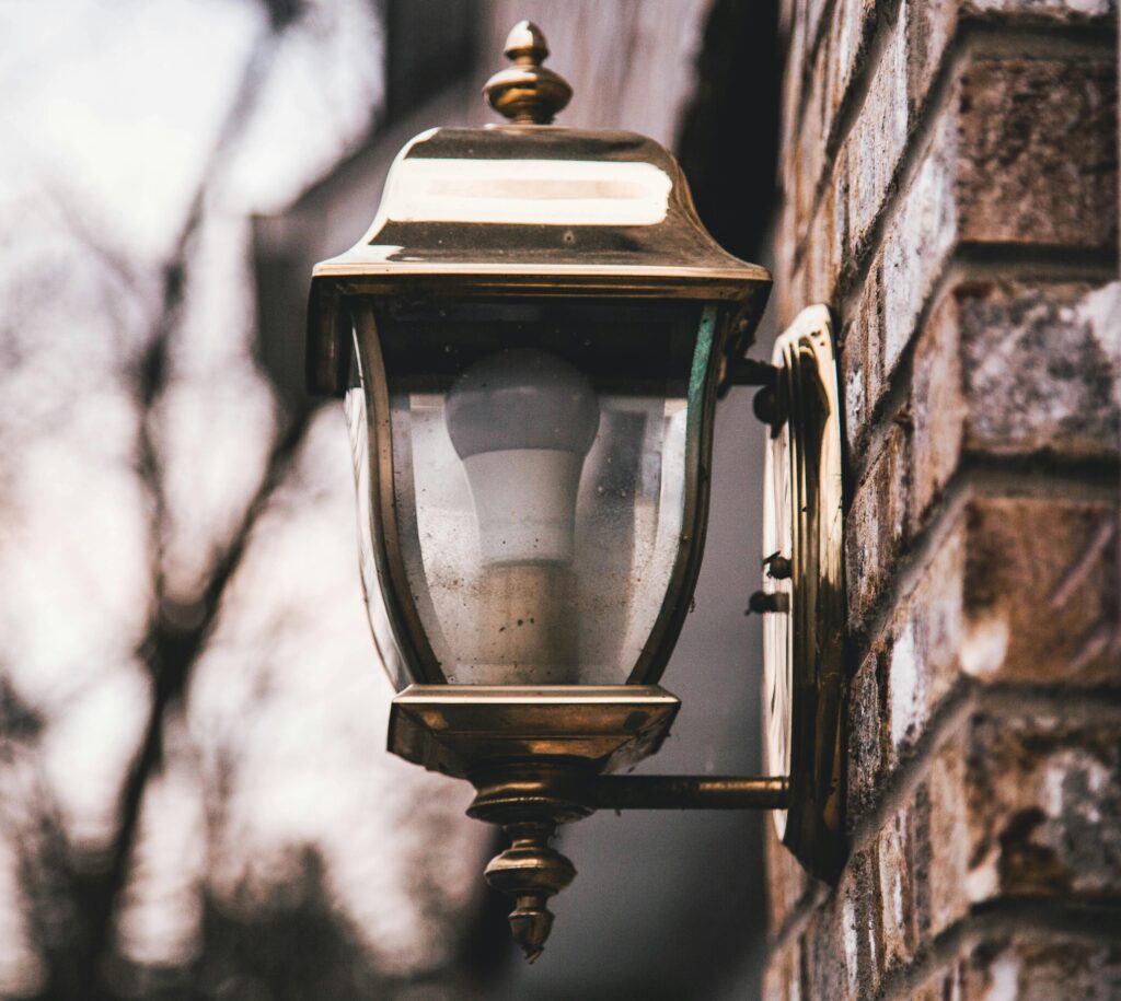 clean outdoor metal light fixtures